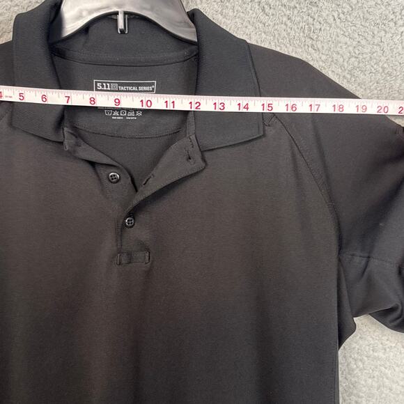 5.11 Tactical Utility Short Sleeve Polo Shirt Black SZ L Performance Police CCW - Picture 7 of 8
